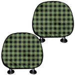 Sage Green Buffalo Check Pattern Print Car Headrest Covers