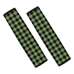 Sage Green Buffalo Check Pattern Print Car Seat Belt Covers