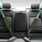 Sage Green Buffalo Check Pattern Print Car Seat Belt Covers