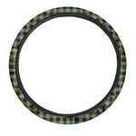 Sage Green Buffalo Check Pattern Print Car Steering Wheel Cover