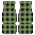 Sage Green Buffalo Check Pattern Print Front and Back Car Floor Mats
