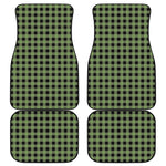 Sage Green Buffalo Check Pattern Print Front and Back Car Floor Mats