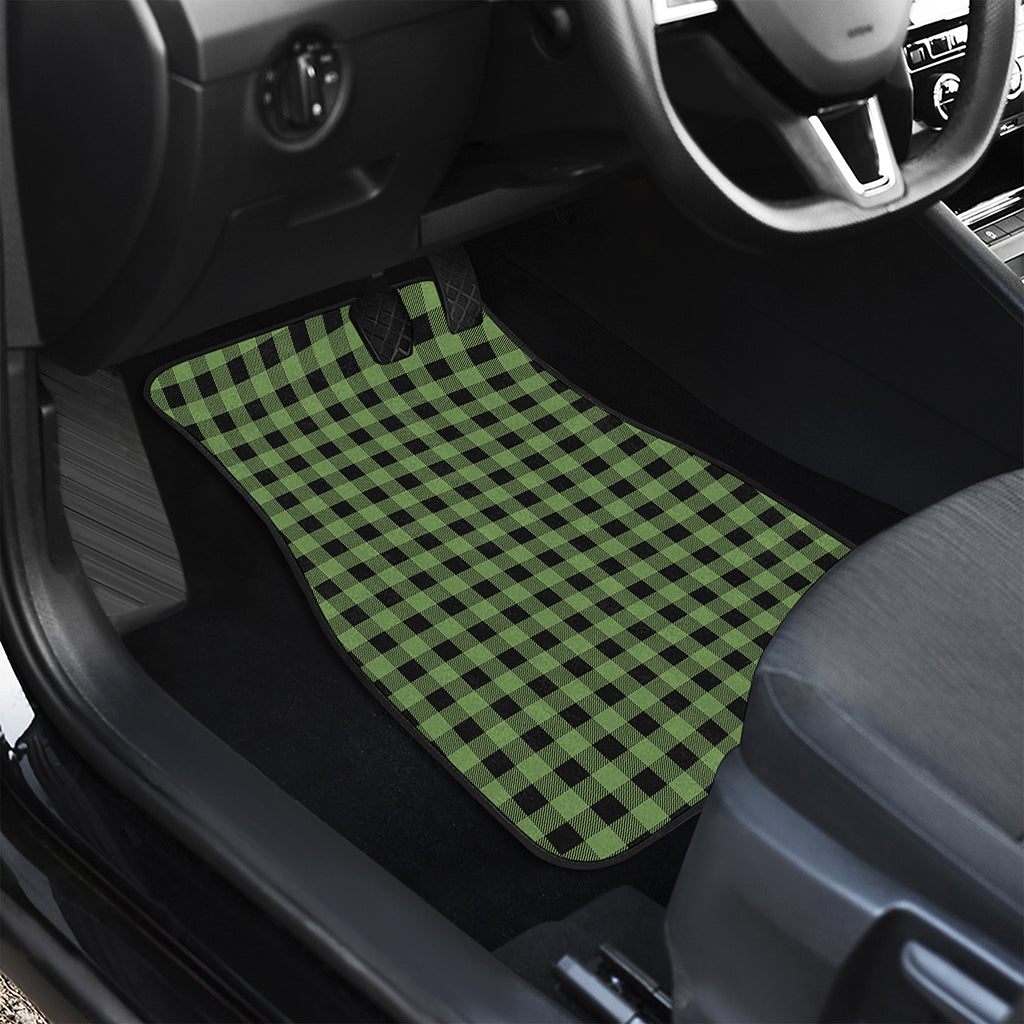 Sage Green Buffalo Check Pattern Print Front Car Floor Mats