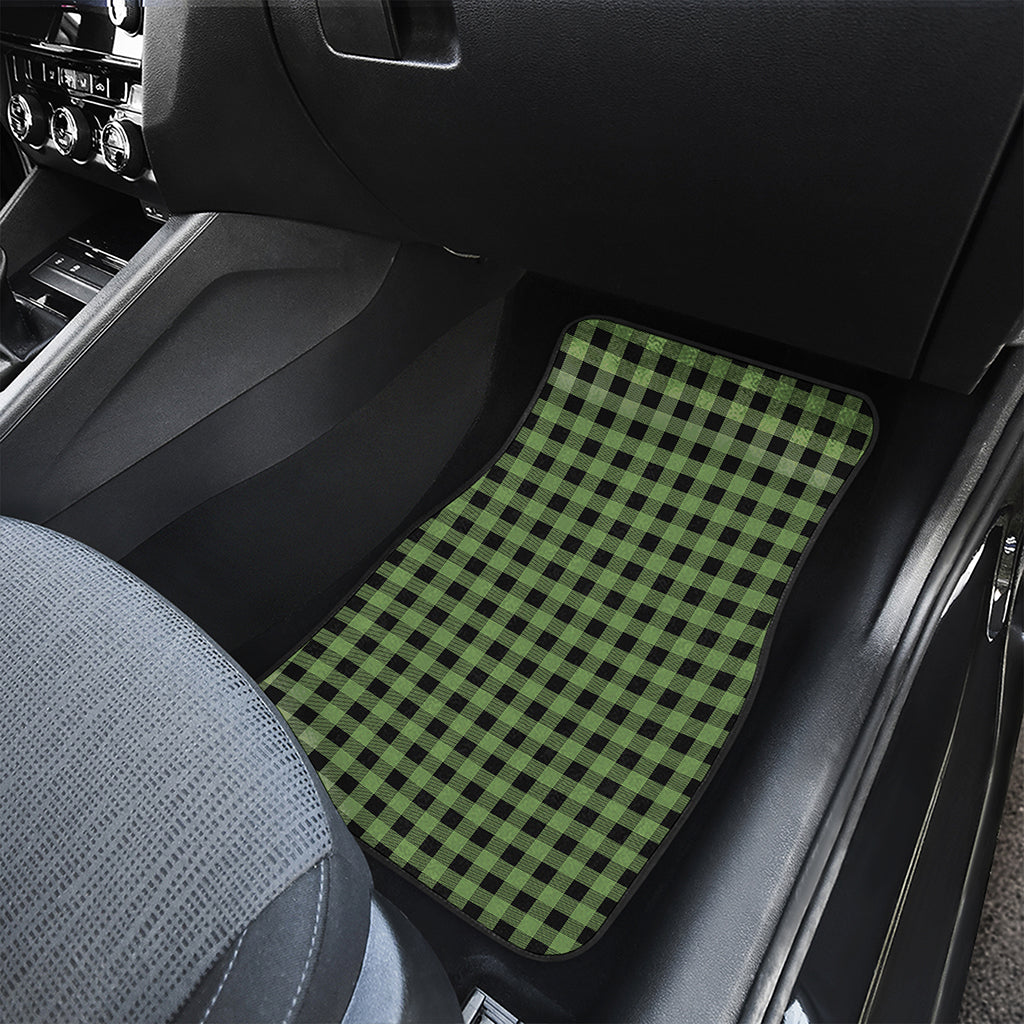 Sage Green Buffalo Check Pattern Print Front Car Floor Mats