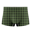 Sage Green Buffalo Check Pattern Print Men's Boxer Briefs