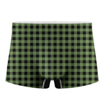 Sage Green Buffalo Check Pattern Print Men's Boxer Briefs