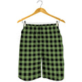 Sage Green Buffalo Check Pattern Print Men's Shorts
