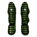 Sage Green Buffalo Check Pattern Print Muay Thai Shin Guards