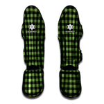 Sage Green Buffalo Check Pattern Print Muay Thai Shin Guard