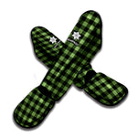 Sage Green Buffalo Check Pattern Print Muay Thai Shin Guard