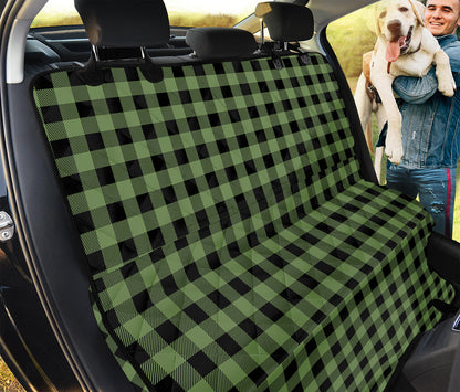 Sage Green Buffalo Check Pattern Print Pet Car Back Seat Cover