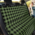 Sage Green Buffalo Check Pattern Print Pet Car Back Seat Cover