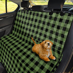 Sage Green Buffalo Check Pattern Print Pet Car Back Seat Cover