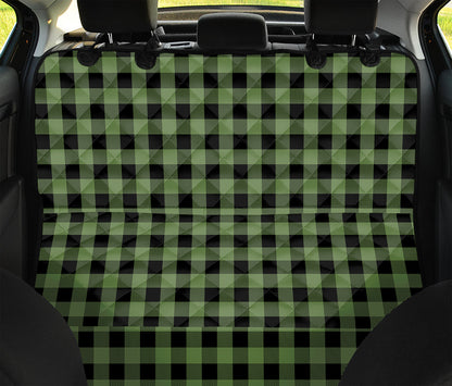 Sage Green Buffalo Check Pattern Print Pet Car Back Seat Cover