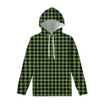 Sage Green Buffalo Check Pattern Print Pullover Hoodie