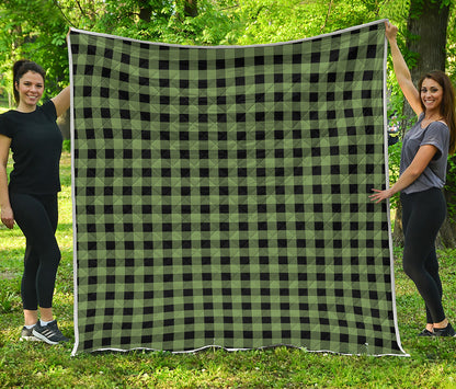 Sage Green Buffalo Check Pattern Print Quilt