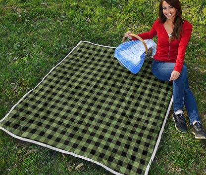 Sage Green Buffalo Check Pattern Print Quilt