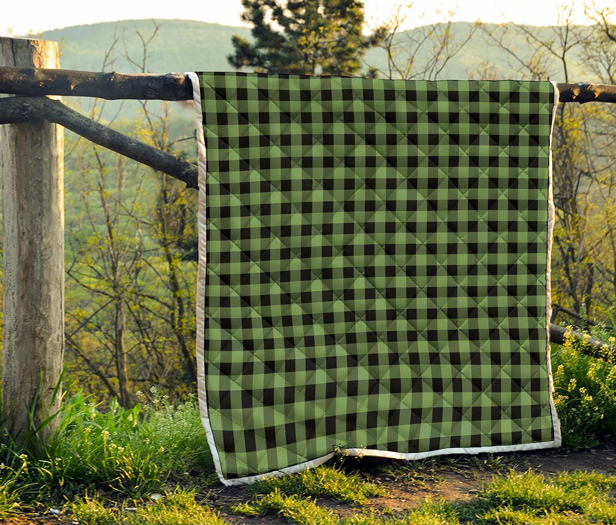 Sage Green Buffalo Check Pattern Print Quilt