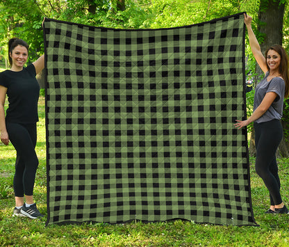Sage Green Buffalo Check Pattern Print Quilt