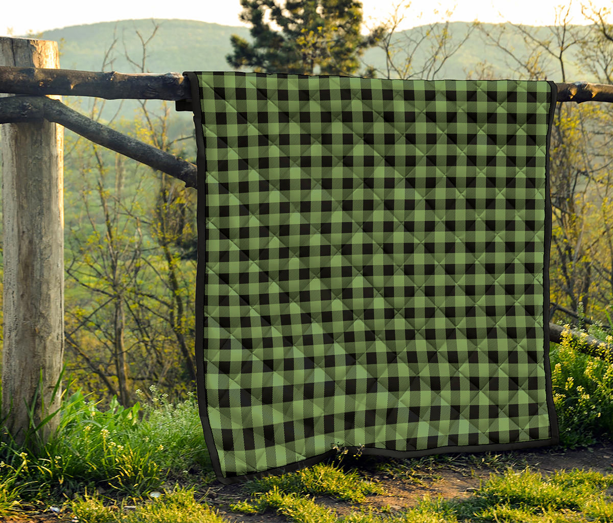 Sage Green Buffalo Check Pattern Print Quilt