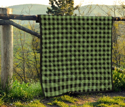 Sage Green Buffalo Check Pattern Print Quilt