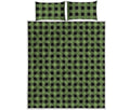 Sage Green Buffalo Check Pattern Print Quilt Bed Set