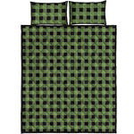 Sage Green Buffalo Check Pattern Print Quilt Bed Set