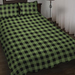 Sage Green Buffalo Check Pattern Print Quilt Bed Set