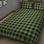 Sage Green Buffalo Check Pattern Print Quilt Bed Set