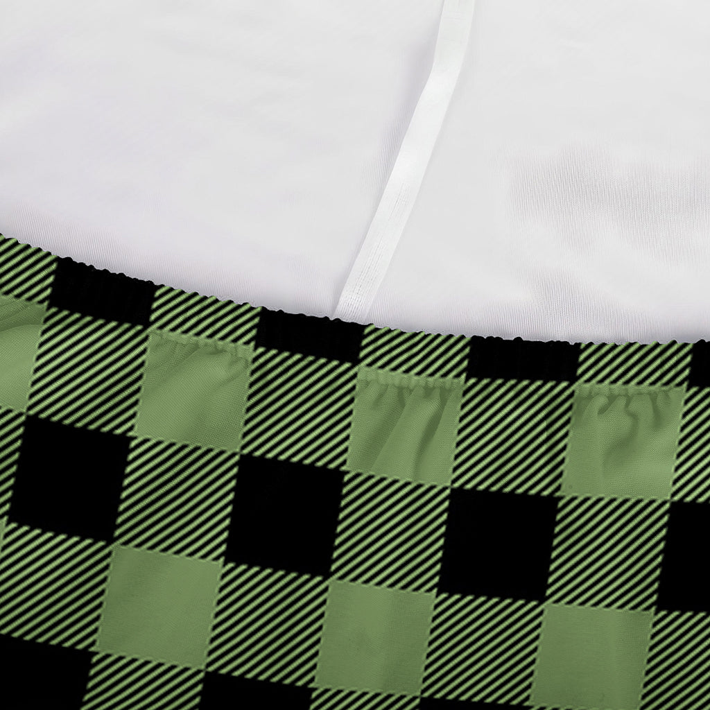 Sage Green Buffalo Check Pattern Print Sofa Cover