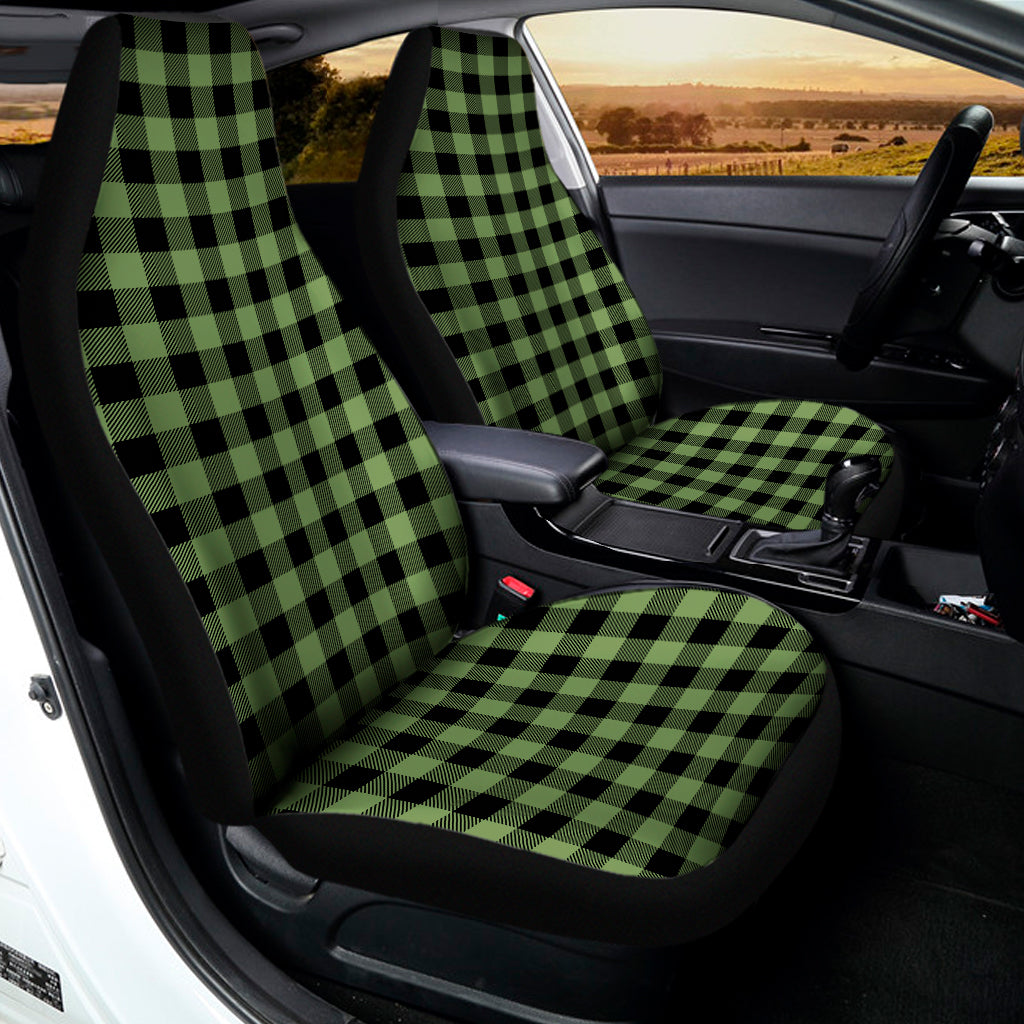 Sage Green Buffalo Check Pattern Print Universal Fit Car Seat Covers