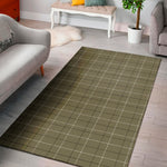 Sage Green Tattersall Pattern Print Area Rug