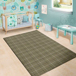 Sage Green Tattersall Pattern Print Area Rug
