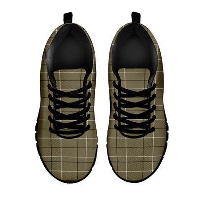 Sage Green Tattersall Pattern Print Black Sneakers