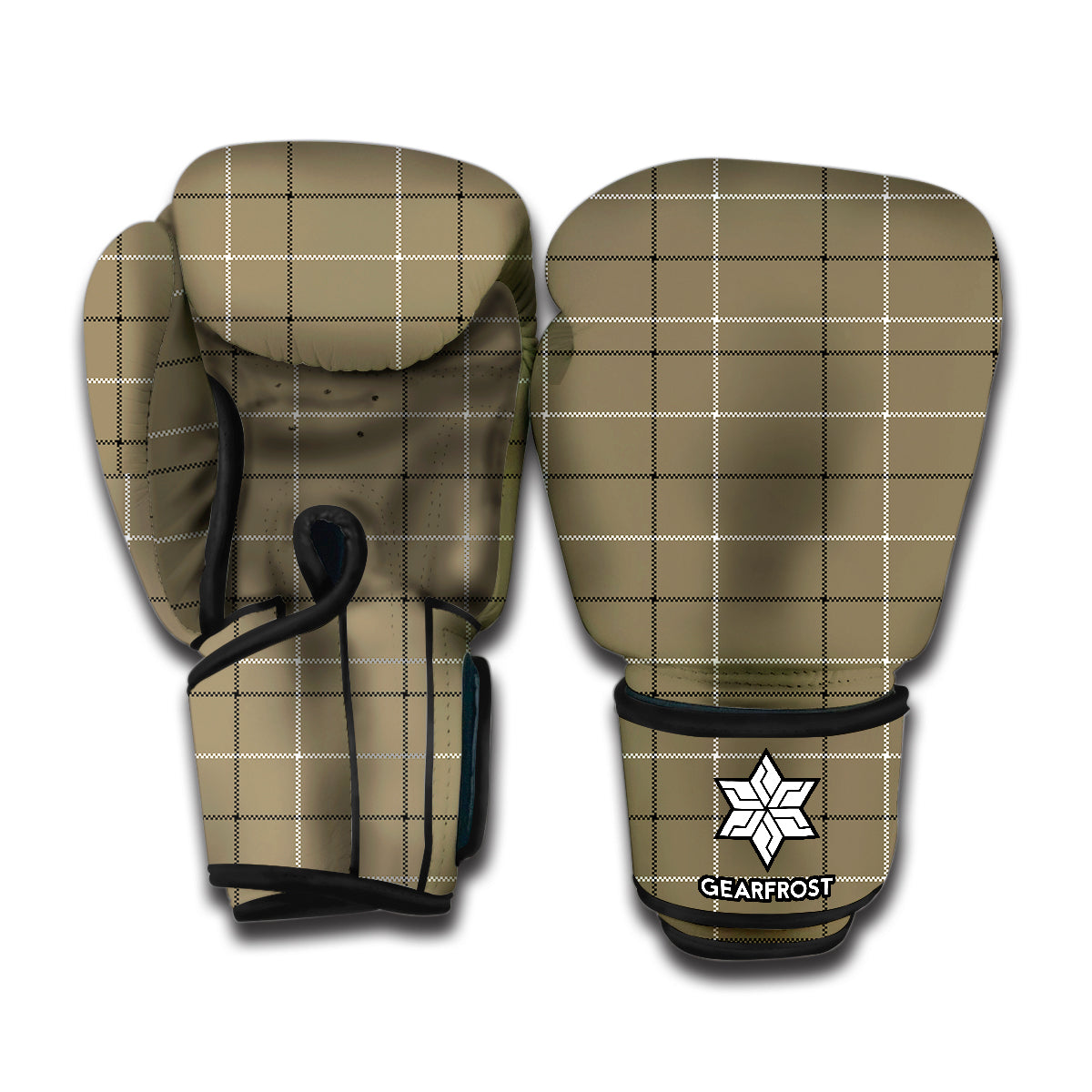 Sage Green Tattersall Pattern Print Boxing Gloves