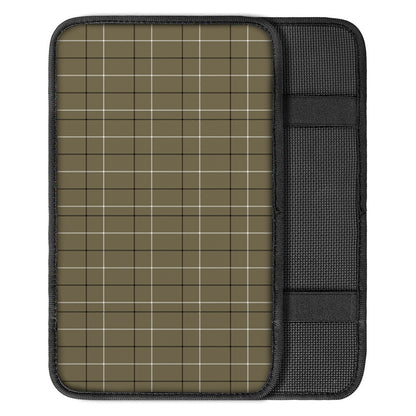 Sage Green Tattersall Pattern Print Car Center Console Cover