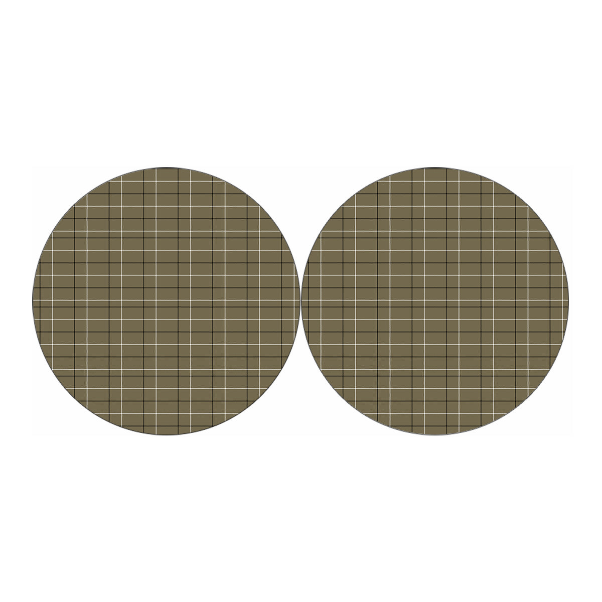 Sage Green Tattersall Pattern Print Car Coasters