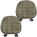 Sage Green Tattersall Pattern Print Car Headrest Covers