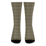 Sage Green Tattersall Pattern Print Crew Socks