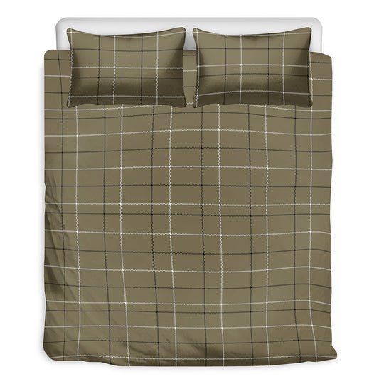 Sage Green Tattersall Pattern Print Duvet Cover Bedding Set