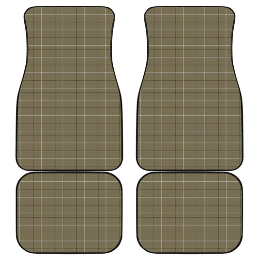 Sage Green Tattersall Pattern Print Front and Back Car Floor Mats