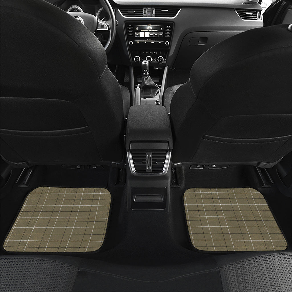 Sage Green Tattersall Pattern Print Front and Back Car Floor Mats