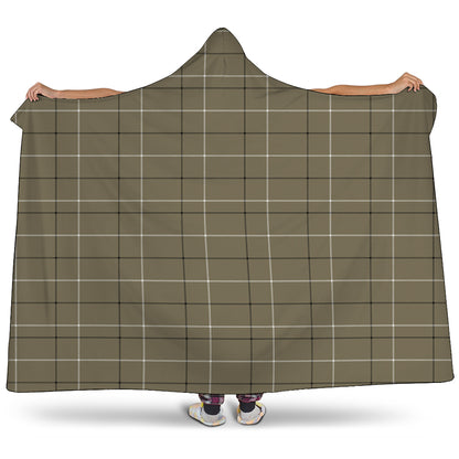 Sage Green Tattersall Pattern Print Hooded Blanket