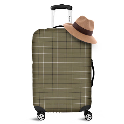 Sage Green Tattersall Pattern Print Luggage Cover