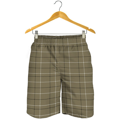 Sage Green Tattersall Pattern Print Men's Shorts