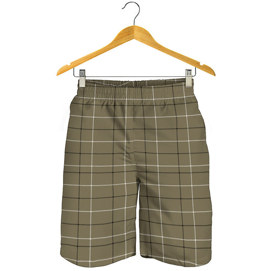 Sage Green Tattersall Pattern Print Men's Shorts