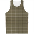 Sage Green Tattersall Pattern Print Men's Tank Top