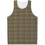 Sage Green Tattersall Pattern Print Men's Tank Top