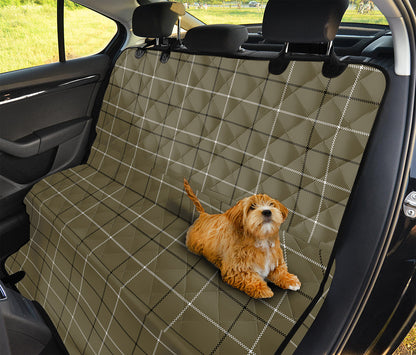Sage Green Tattersall Pattern Print Pet Car Back Seat Cover