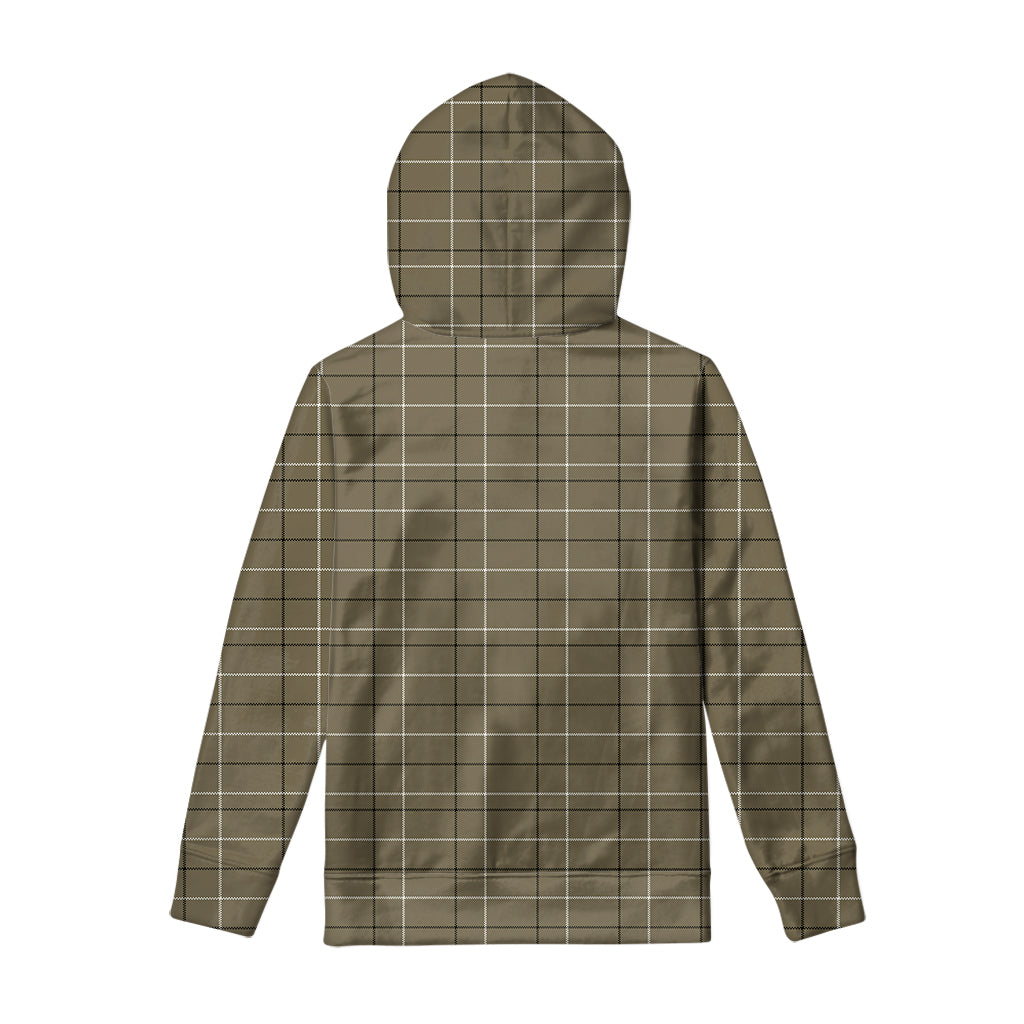 Sage Green Tattersall Pattern Print Pullover Hoodie